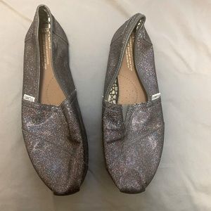 TOMS Black Glitter Shoes